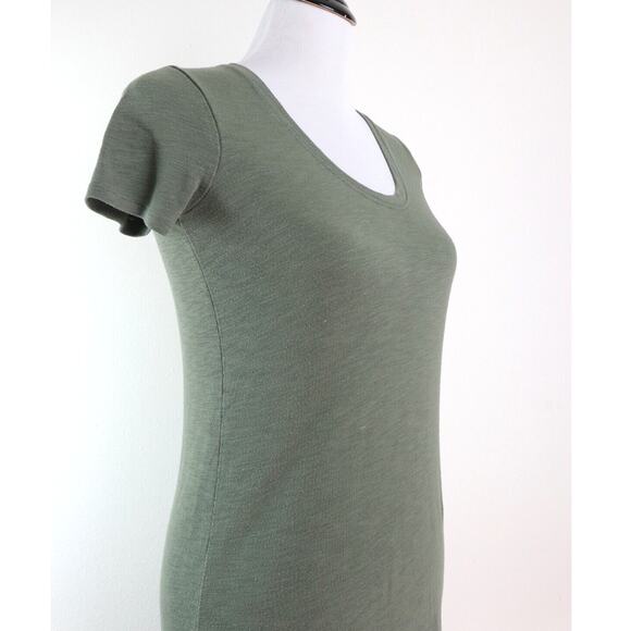 Madewell Size XS Relaxed Midi Tee Dress Slub Knit Jersey Green - Picture 7 of 11